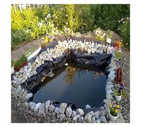 6x8 EPDM Pond Liner Waterproof 0.35mm Reinforced Fish Pond Cover Foldable Large Size (Black 5x9m) - Garden Water Feature Barrier