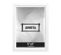 6x8 Inch Black Photo Frame with High Clarity Styrene Front for Home Gallery Decor, Sturdy Frame, Free Standing and Wall Mountable Picture Display Frames (White)