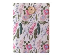 6x8 Inch Embroidered Fabric Sleeve for Kindle Paperwhite, Kindle Basic, Kobo Clara 2E, Boox Palma, Nook Glowlight - Protective Cloth Cover for Tablets & E-Readers Handcrafted - Pink Floral