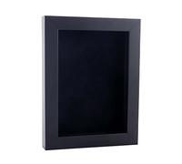 6x8 Shadow Box Frame Black Wood | with a 3/4" Usable Display Depth | Includes a Black Real Suede Texture Acid-Free Backing Board, UV Resistant Acrylic, and Hanging Hardware