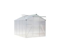 6x8ft Aluminium Hobby Greenhouse with Roof Vent | PC Panel Structure | Sliding Door & Drainage Design in Clear The hot sale Clear