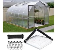 6x8FT Greenhouse Plastic Tarp Waterproof, Clear Tarps Heavy Duty Waterproof with Grommets, 183x244cm Thickened Vinyl Cover, Transparent Patio Enclosure Tarpaulin, Rainproof Chicken Coop Cover