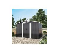 6x8ft Waterproof Outdoor Metal Shed Tool Storage Shed Garden Shed with Floor for Tools Equipment, Black Living and Home Black One Size