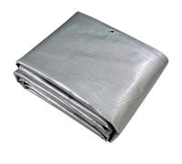 6X8M Grey Heavy Duty Tarpaulin Sheet Reinforced Waterproof Premium Quality 200Gsm