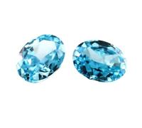 6X8mm Oval Crushed Ice Cut Loose CZ Stone 5A Cubic Zirconia Synthetic Gems For Jewelry Making No. 18 Light SeaBlue 6x8mm 1pc