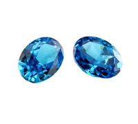6X8mm Oval Crushed Ice Cut Loose CZ Stone 5A Cubic Zirconia Synthetic Gems For Jewelry Making No. 19 Sea Blue 6x8mm 20pcs
