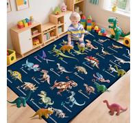 6x9 ft Dinosaur Rug for Boys Room, Large Educational ABC Rugs for Playroom & Bedroom, Soft Non-Slip Washable Learning Carpet Floor Mat, Dinosaur Play Mat for Kids
