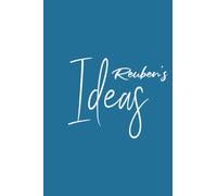 6X9 ideas notebook with Reuben boy name. Note book with coloured cover, Wide Blank 100 Lined Notebook. Perfect gift for him.: Simple coloured cover notebook