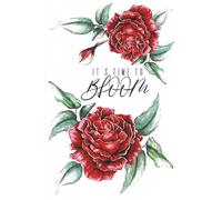 6x9 Inch Graph Paper Notebook for Women: Watercolor Red Rose Floral Cover | The Bloom Collection By Koriell: Elegant Love & Passion Journal Gift