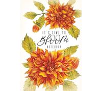 6x9 Inch Lined Notebook for Women: Watercolor Sunset Dahlia Cover | The Bloom Collection by Koriell: Vibrant Red Orange Flower Journal