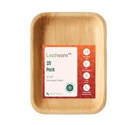 6x9 Inch Rectangular Areca Palm Leaf Plates - Compostable Disposable Plates | Eco-Friendly, Biodegradable Natural Tableware - Pack of 25