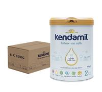 (6x900g) Kendamil Follow-On Milk 6-Pack, Stage 2, 6-12 Months - British Made, Whole Milk Formula - Vegetarian, No Palm Oil, No GMOs - with Omega 3 DHA, Omega 6 ARA and Prebiotics