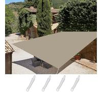 6x9m Rectangular Sun Shade Sail UV Protection Canopy with Grommets & Ropes Outdoor Sun Net for Patio Garden Pergola Kaaki Temperature Regulation