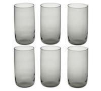 (6xDark Grey 365ml Glasses) 280/365ml Modern Drinking Coloured Glasses Water Dining Juice Tumbler