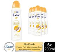 (Buy 6 - Passion Fruit & Lemongrass) Dove Advanced Care AP Deodorant Spray, 200ml