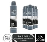 6xDove Anti-Perspirant Men+Care Advanced Invisible Dry 72H Protection Deo, 200ml