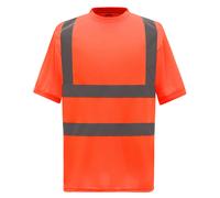 (6XL, Orange) Yoko Unisex Adult Hi-Vis Safety Short-Sleeved T-Shirt