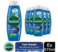 'Body Wash+Shampoo' 2in1 for Men with Fennel & Sea Minerals, 3x675ml Radox Blue One Size