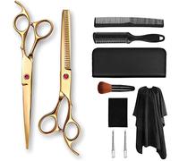 7.0 Inches Hair Cutting Scissors Kit with Flat Cut Tooth - den Hairdressing Scissors with Electroplating - Design - Cutting Head Included