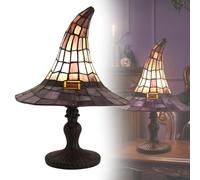7.09IN Stained Glass Witch Hat Lamp, Gothic Wizard Hat Night Light (18CM)
