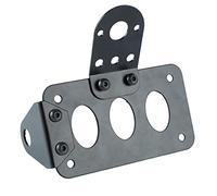7.09x3.94x0.79in Side Mount License Plate Bracket Adjustable Design Motorcycle LED Light Frames Side Mount Holder Iron Construction Retro Number Plate Frame for Motorcycle