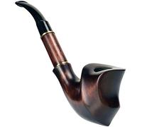 7.1’’/18cm Long pear wood tobacco smoking pipe for 9mm filter, velvet pouch gift