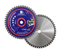 7-1/4" Metal Cutting Circular Saw Blade - BRSCHNITT 2pcs Tungsten Carbide Tipped TCT Saw Blades for Steel, Stainless Steel, Nickel, Titanium, Ferrous Metals, Steel Pipe（48T Arbor:5/8"）