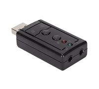 7.1 Channel Virtual Sound Card with Internal Amplifier and Volume Controls for PC, USB 2.0 - Support for 3.5mm and Microphone Ports