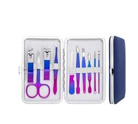 7/10/12/15Pcs Stainless Steel Manicure Kit Nail Clippers Set Manicure Professional Grooming Care Tool Leather Travel Case,10 pcs Set