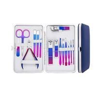 7/10/12/15Pcs Stainless Steel Manicure Kit Nail Clippers Set Manicure Professional Grooming Care Tool Leather Travel Case,15 pcs Set