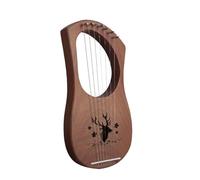 7, 10 Metal Strings Lyre Harp Small and Easy to Carry Lap Harp Comes with Tuner Cleaning Cloth and Spare Strings(7 Tone Vintage Reindeer)