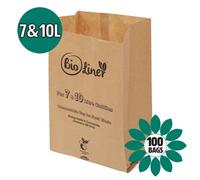7 & 10L Bioliner Paper Compostable Caddy Liners (Medium) - 100 Bags