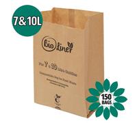 7 & 10L Bioliner Paper Compostable Caddy Liners (Medium) - 150 Bags