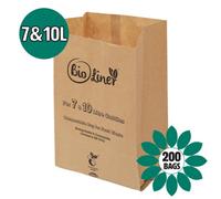 7 & 10L Bioliner Paper Compostable Caddy Liners (Medium) - 200 Bags