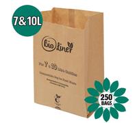 7 & 10L Bioliner Paper Compostable Caddy Liners (Medium) - 250 Bags