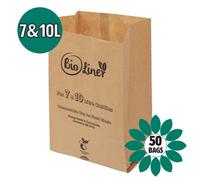 7 & 10L Bioliner Paper Compostable Caddy Liners (Medium) - 50 Bags
