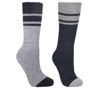 Trespass Mens Hitched Anti Blister Two Pack Boot Socks Black Marl/Grey Marl 7