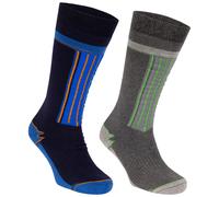 Trespass Unisex Ski Socks 2 Pack Long Length with Arch Support Cushioning Winski