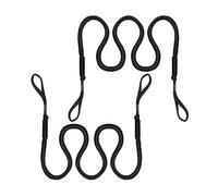 7-11FT Boat Bungee Dock Lines with Loop and Foam Floats-Stretchable Elastic Mooring Ropes for Temporary Docking for Pontoon Boat,Seadoo,Bass Boat,Jet Ski,Kayak,Watercraft,Dinghy,2Pack (Black)