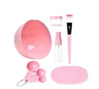 7-11pcs DIY Face Mask Mixing Set Plastic Facial Brushes Kit Beauty Tool For Home SPA Salon Portable Face Mask Brush Face Mask Brush Set Dis(Pink 9pcs)