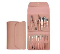 7/12/16pcs Manicure Cutters Nail Clipper Set Bag Household Rose Gold Ear Spoon Nail Clippers Pedicure Nail Scissors Tool Sharpe,16pcs lot