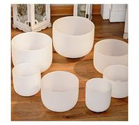 7-12 Inch 432hz Perfect Pitch Chakra Frosted Quartz Crystal Singing Bowl Set Of 7pcs With Case (Size : One Size)