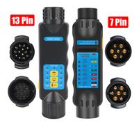 7 / 13 Pin Plug Socket 12V Trailer Tester Wiring Circuit Light Test Car Truck RV Caravan Accessories Diagnostic Tools Universal 7pin