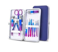 7-15pcs Colored Manicure Set Stainless Steel Eyebrow Repair and Beauty Nail Clippers Set Ear Spoon Pedicure Scissors Nail Tools,12pcs