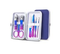 7-15pcs Colored Manicure Set Stainless Steel Eyebrow Repair and Beauty Nail Clippers Set Ear Spoon Pedicure Scissors Nail Tools,7PCS