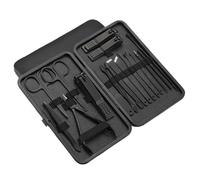 7/18 Pieces Black Nail Clipper Set Professional Stainless Steel Manicure Scissors Set with Travel Case,18PCS