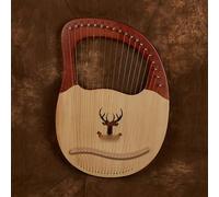 7/19 Strings Lyre Harp Mahogany Lettering Musical Notes, Lever Harp for Teenagers, Lap Harp for Band Accompaniment, Song Recording(19 strings-C)