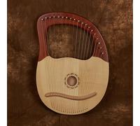 7/19 Strings Lyre Harp Mahogany Lettering Musical Notes, Lever Harp for Teenagers, Lap Harp for Band Accompaniment, Song Recording(19 strings-d)