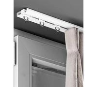 7.1mm Thin Metal Curtain Track for Bay Windows & Bedrooms Ceiling-Mounted Invisible Curtain Rail Adjustable Sliding Room Divider Pole (1m-8m White 110cm/43.3in)