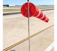 7.2/8.5 ft Tall Airport Windsock Pole Kit Red, Spinners Wind Socks Direction Indicator, Portable Oxford Wind Measurement Bag for Farm Park(2.2 m pole)
